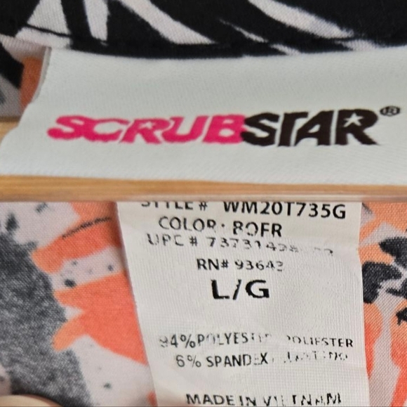 Scrubstar Pink and Blue Scrub Tee Size Large - Picture 3 of 3